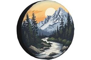 RUAYSNI Spare Tire Cover Mountains Nature Sunset Scenery Wheel Covers Weatherproof Universal Wheel Protectors for Rv SUV Camper Travel Trailer 17 Inch