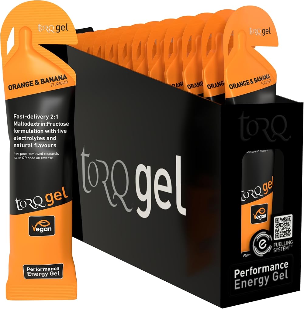 TORQ Running Gels with Electrolytes 30g Carbs Orange Banana 15 tubes