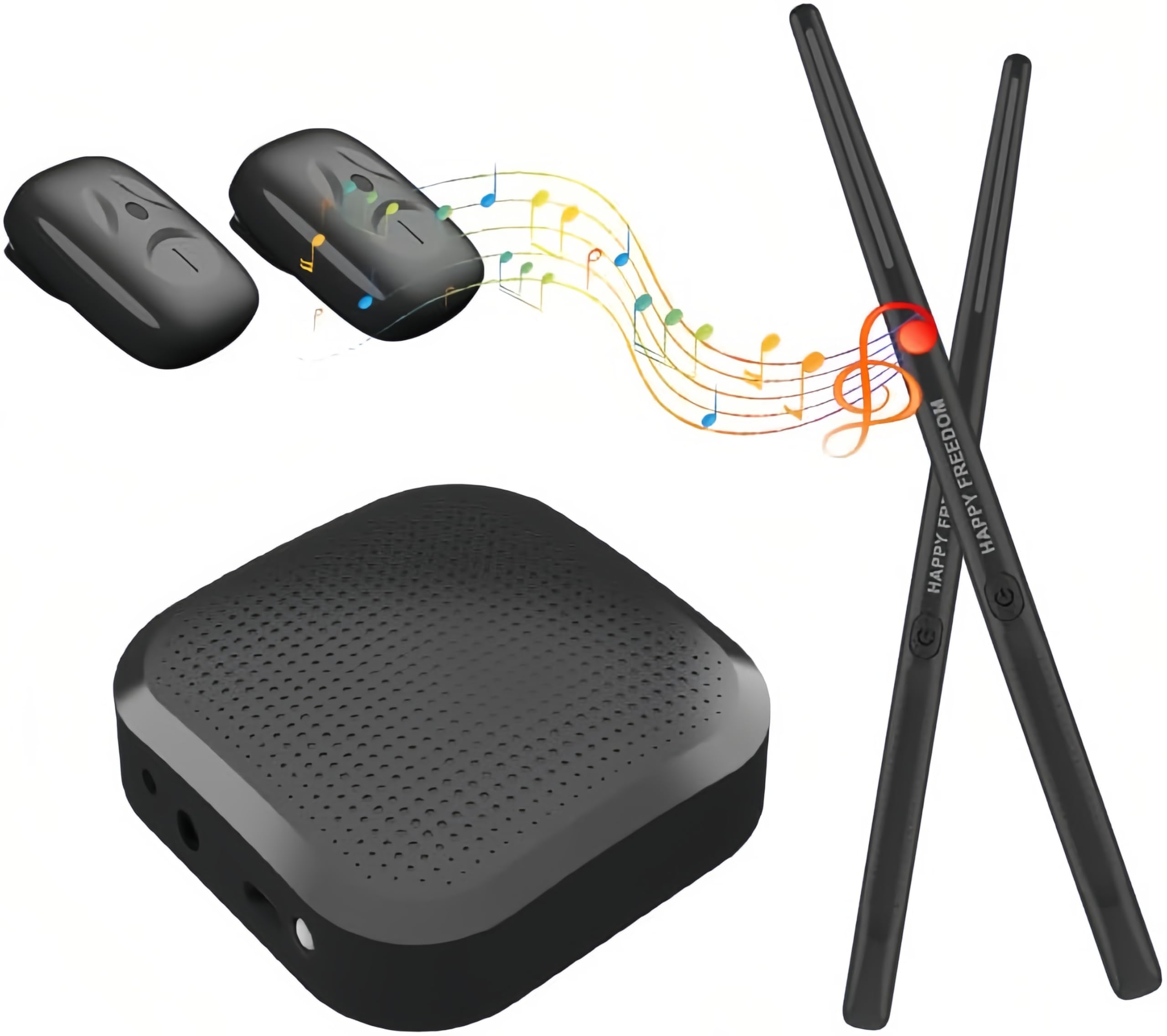 Air Drum Sticks, Portable Virtual Electronic Drum Set, Electronic Air Drum Rock Beat Rhythm Stick Percussion Instrument Tool for Beginners Children Adults