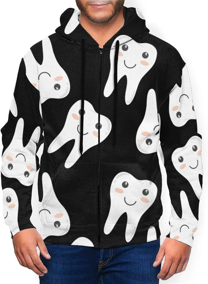 Pin1 Dental Dentist Men's FullZip Hoodie Casual