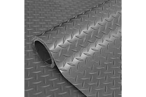 NOBBAT Garage Floor Mat, PVC Anti-Slip Mat,Diamond Plate Rubber Flooring Roll, PVC Garage Flooring Rolls for Under Car, Large