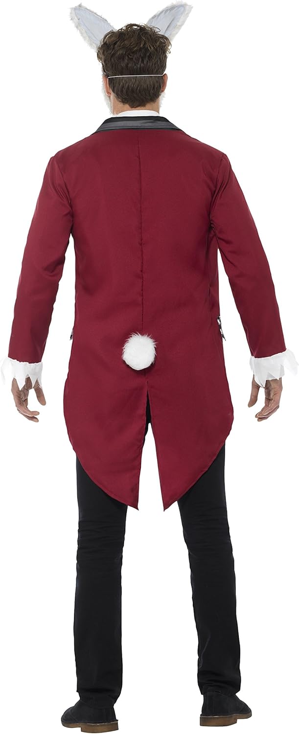 Smiffys Deluxe White Rabbit Costume, Red with Jacket, Mock Shirt, EVA Mask & Pocket Watch - Image 5