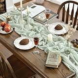 Artoid Mode Boho Sage Green Gauze Table Runner 300 cm Polyester view 3