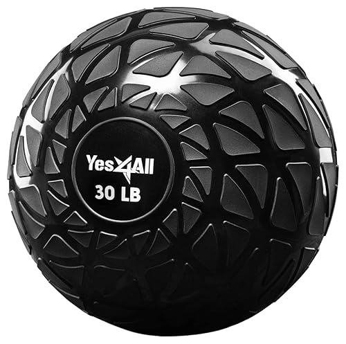Yes4All Slam Balls, 10-40lb Medicine Ball Weight, Durable PVC Sand Filled Workout Dynamic Medicine Ball for Core Strengthen