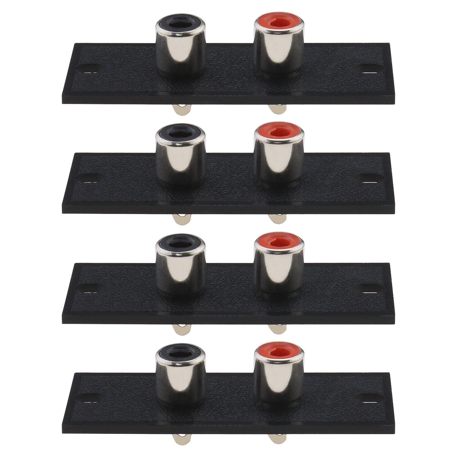 ECSiNG 4PCS RCA Connector 2 Way RCA Terminal Wall Panel Plate Input Phono Chassis Socket AV Audio Connector Home Audio Accessories
