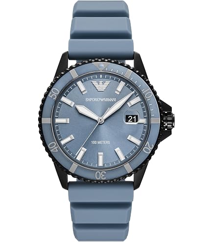 Amazon.com: Emporio Armani Men's Automatic Blue Leather Watch