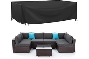 Mokani Patio Furniture Covers, Waterproof, Outdoor Furniture Covers, 95.2" L x 63.7" W x 39.3" H, Oxford 420D, Black