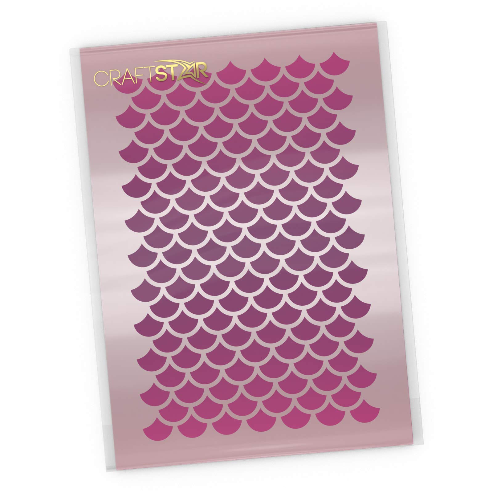 CraftStar Small Mermaid Scales Repeating Pattern Stencil - Craft/Airbrush Mermaid Scales Template