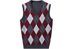 Mens Argyle Knit Vest Sleeveless Pullover Sweater for Casual Business Formal Occasions Vests 2026 Soft Comfy Tops