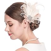 Cizoe Fascinators 20s Gatsby Flapper Acessories Art Deco Party Accessory Peacock Feather Headpiece