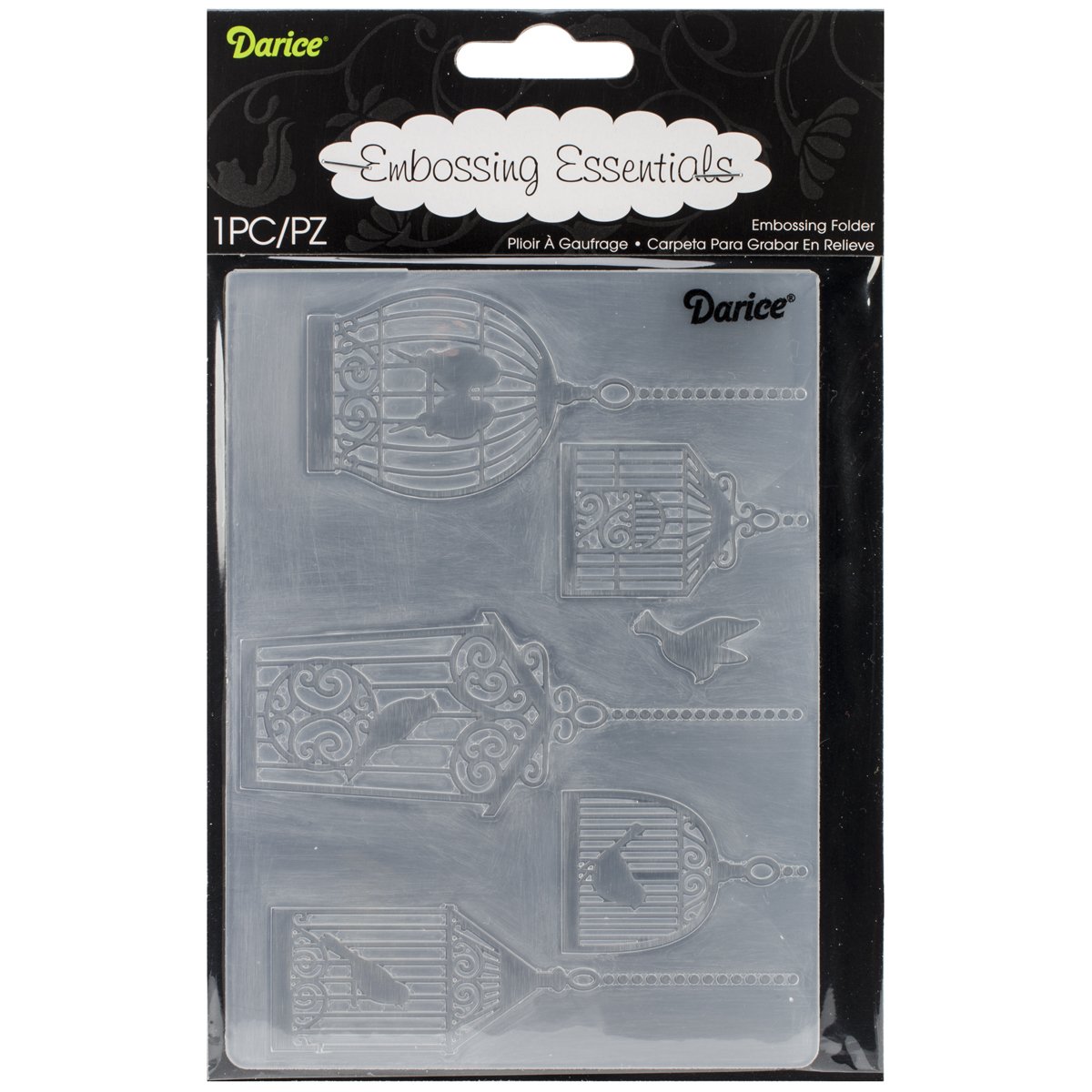 Darice Bird Cages Embossing Template, Transparent, 10.8 x 14.6 cm