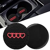 2Pack - 2.75inch Love Heart Car Cup Holder Coaster for Audi Jeep Toyota Honda Ford Chevy GMC Dodge Subaru Cadillace Kia Hyundai Volkswagen BMW Mercedes Benz & More Interior Decorative Accessories