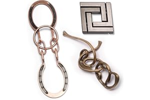 MHY Large Size Brain Teaser Puzzles,Metal Cast Puzzle Game Toys,3D Highly Difficult Adult Puzzles,IQ Educational Box for Teens （3 Pieces）