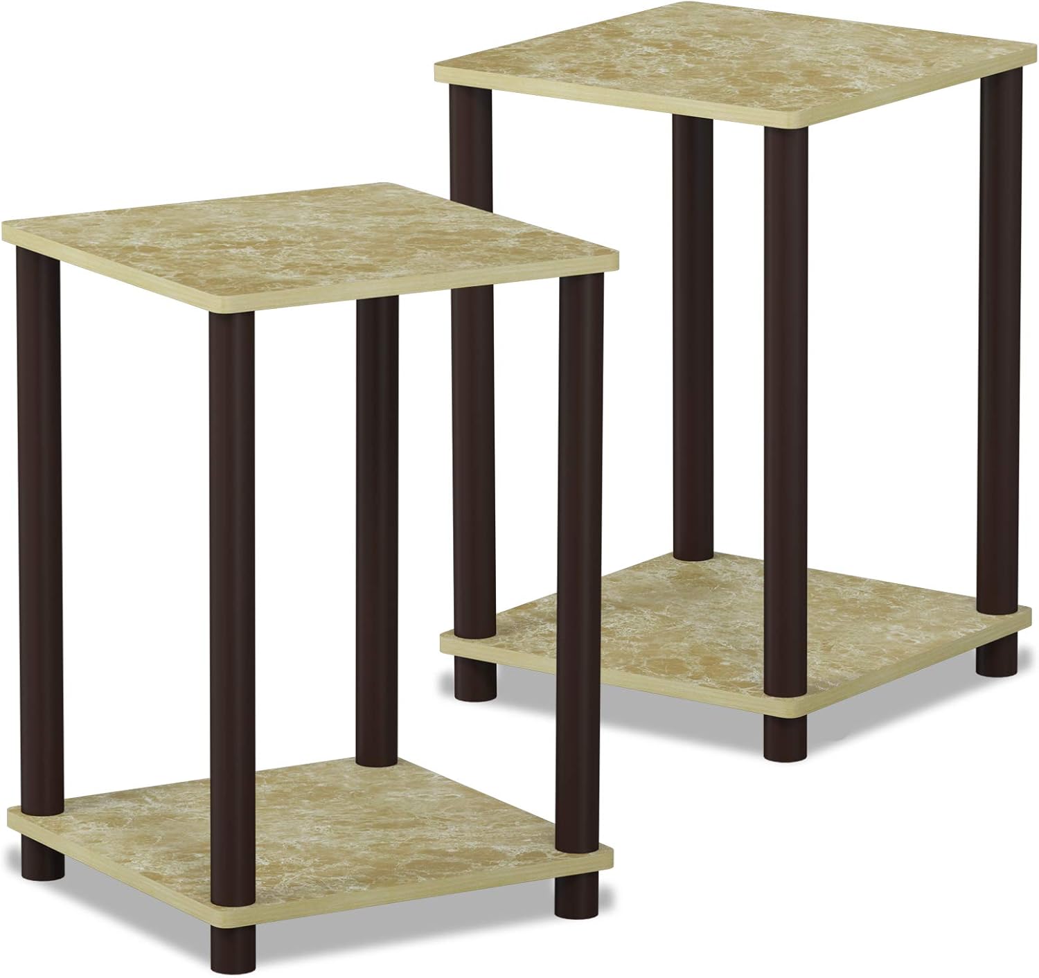Best Turn N Tube Simple Brown Marble/Brown End Table