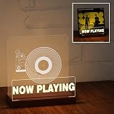 Ammonite Now Playing Vinyl Record Stand LED Light Wood Acrylic Display view 1