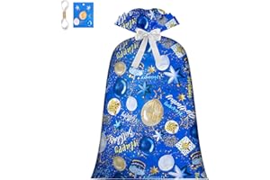 BWLOIES Extra Large Gift Bag Jumbo Gift Bag for Giant Gift Bag for Huge Gift,XL Gift Bag,Big Gift Bag for Huge Gift Bag,Oversized Gift Bag Present Bag,Blue Gift Wrap Bag Birthday Bag Wrapping Bag for Large Gifts for Boy Men Child Kids,Plastic Bike Gift Bag(48inch 1Pack)