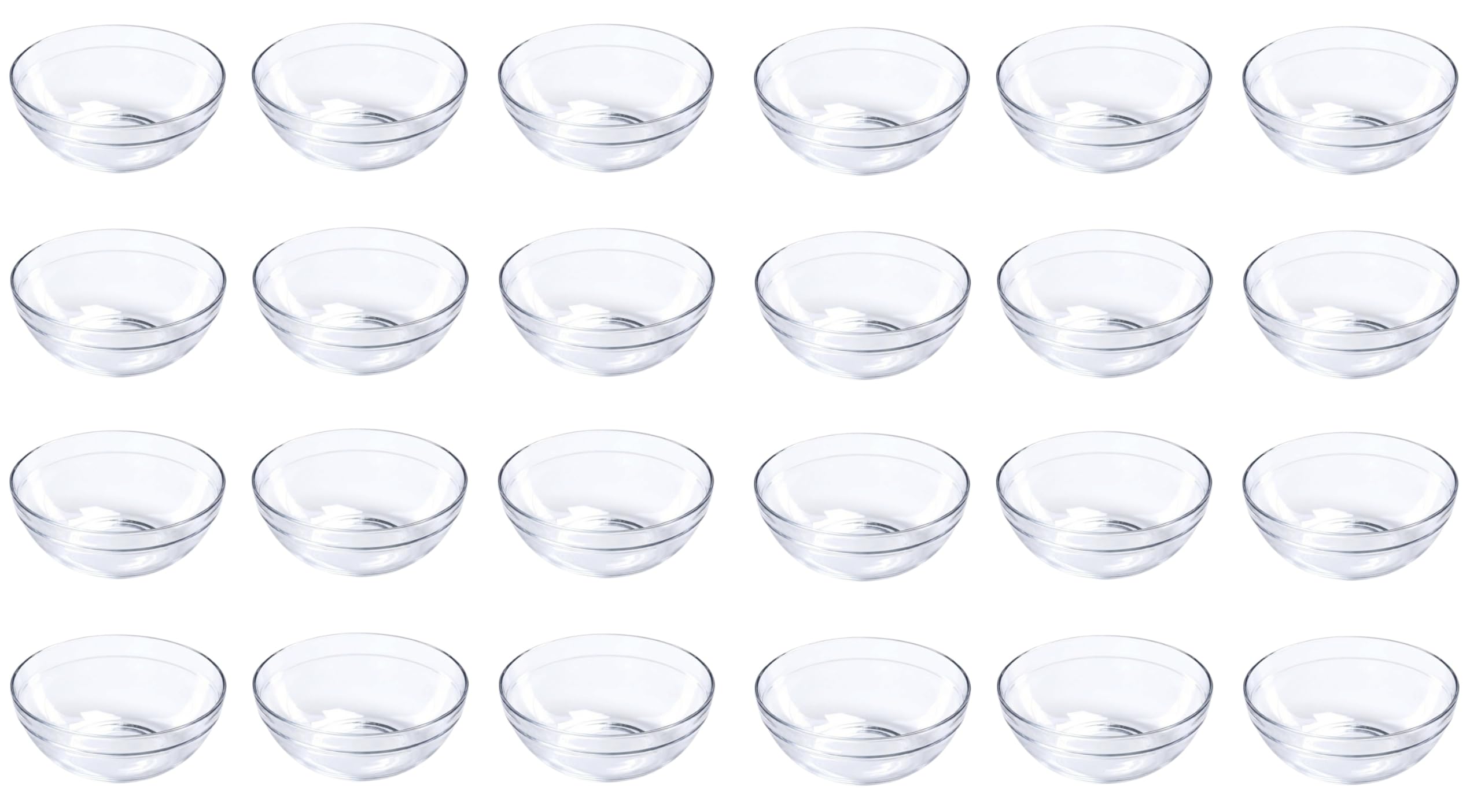 Provance Set of 6 - 24 Dip Bowls, Dessert Bowls, Diameter 9 cm, Glass Bowls, Tapas Bowls (Pack of 24)