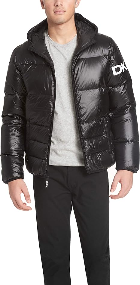 dkny silver puffer jacket