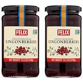 Felix Wild Lingonberry Jam, Swedish Preserve, Non-GMO, 14.5 oz (Pack of 2) | Sweden's #1 lingonberry jam, sweet-tart flavor for meatballs, pancakes, waffles, and more.