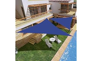 Triangle Sun Shade Sails, UV Block Canopy Awning Triangle Cover for Outdoor Patio Pool Lawn Garden Backyard(DarkBlue 12'x12'x