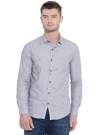 mufti mens slim fit casual shirts