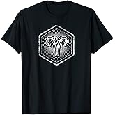 Zodiac sign Aries - symbol without text as hexagon T-Shirt
