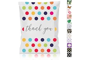 JinRuiKJ Poly Mailer 6x9 100 Pack - Shipping Bags for Clothing, Strong Thick and Self Adhesive Mailing Bags - Cute Packaging Bags for Small Business - Colorful Polka Dots