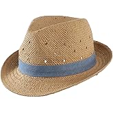 LLmoway Kids Summer Straw Hat for Baby Toddler Boys Fedora Beach Sun Hat Short Brim Breathable Cool Floppy Panama Hats