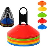 CX L SUM 50 pcs Agility Soccer Cones, Disc Cones with Carry Bag and Holder for Sports Training, Football, Basketball, Coaching, Practice Equipment, 5 Colors