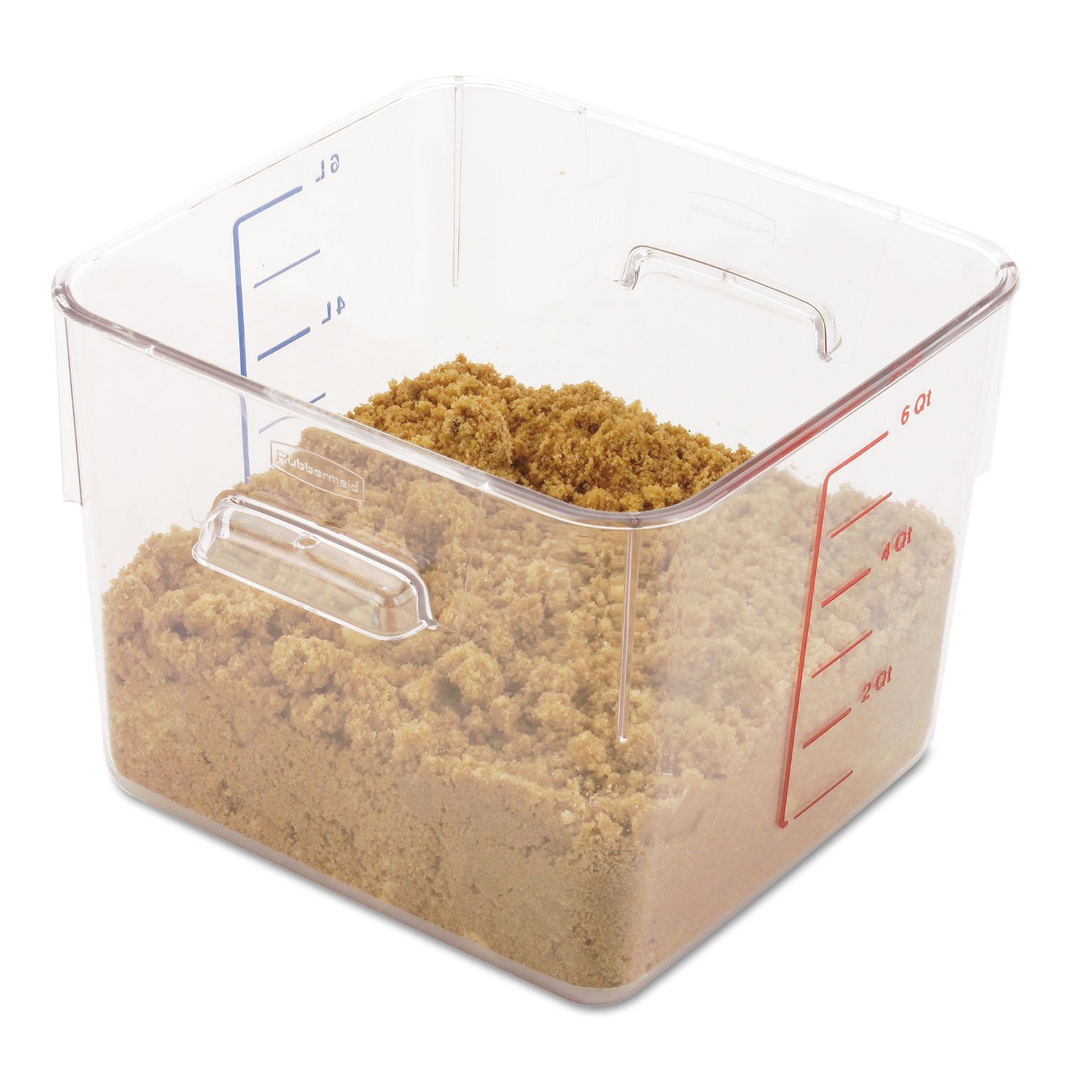 Photo 1 of Rubbermaid Commercial Products FG630600CLR 6306CLE SpaceSaver Square Containers, 6qt, 8 4/5w x 8 3/4d x 6 9/10h, Clear With LID