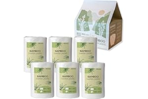 Biodegradable Bamboo Diaper Liners, 600 sheets, 6 rolls x 100 sheets, For Cloth Baby Diapers, Disposable, Unscented, 30cm x 1