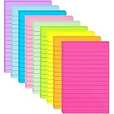 HQCME 9 Pads Lined Sticky Notes 4x6 in, Bright Large Notepads with Lines | Super Sticking Power Memo Pads, Self-Stick Note Pads, Easy to Post for Office, School, Home, 35 Sheets/Pad