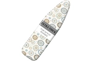 SEEWAN Ironing Board Cover 15"x54", Standard Size Replacement Iron Board Covers with Thick Padding, Heavy Duty Non-Slip Board Cover Fitted with Elastic Edges and Velcro Straps