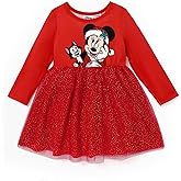 Disney Frozen Elsa Princess Cinderella Ariel Jasmine Rapunzel Baby/Toddler Dress, Ruffle Long-Sleeve Mesh Overlay Tulle Dress