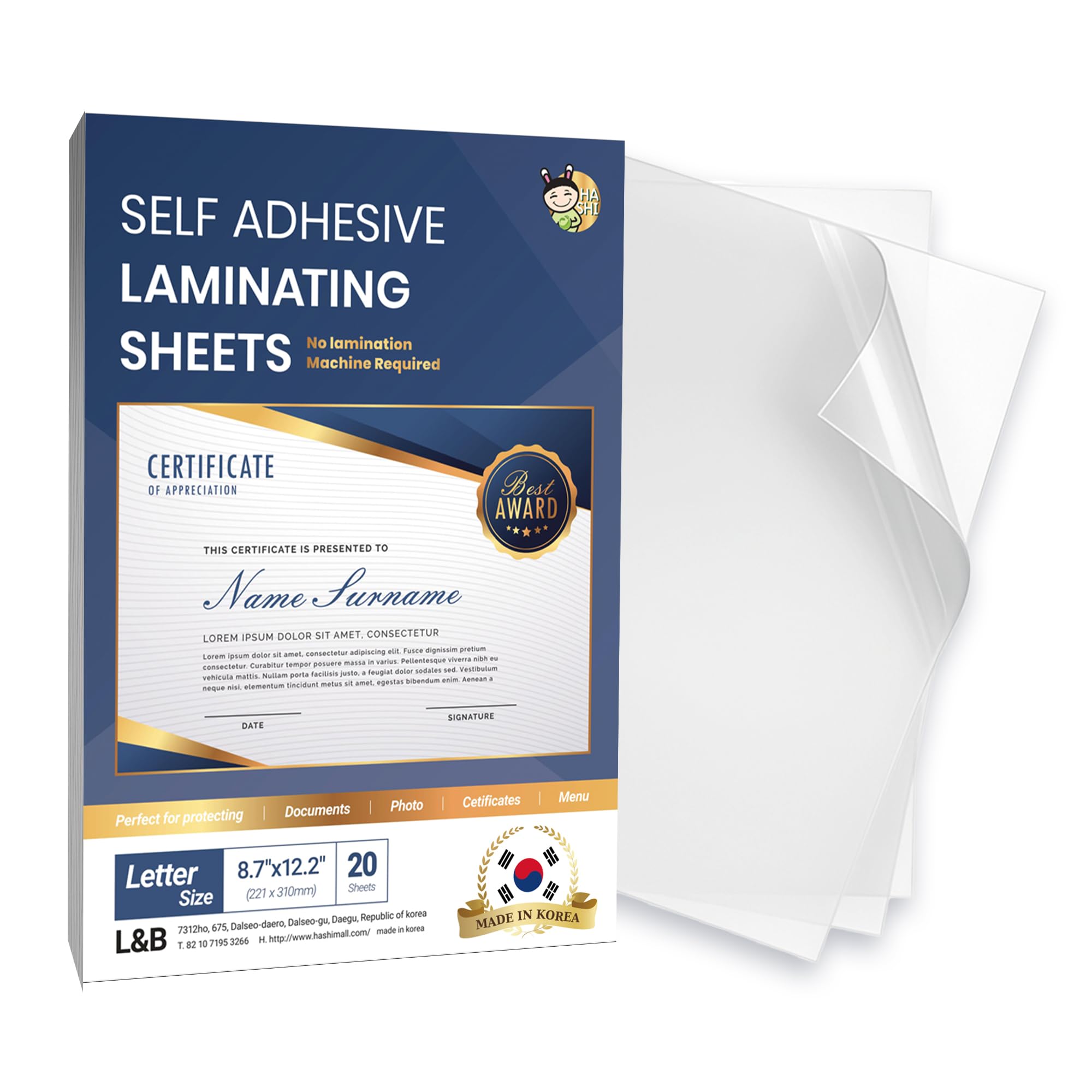 No Heat Laminating Sheets Self Sealing A4 Size, (23 x 30 cm), 100 Micron Thickness, No Machine Self Adhesive Laminating Sheets [Letter Size] by HA SHI (20)