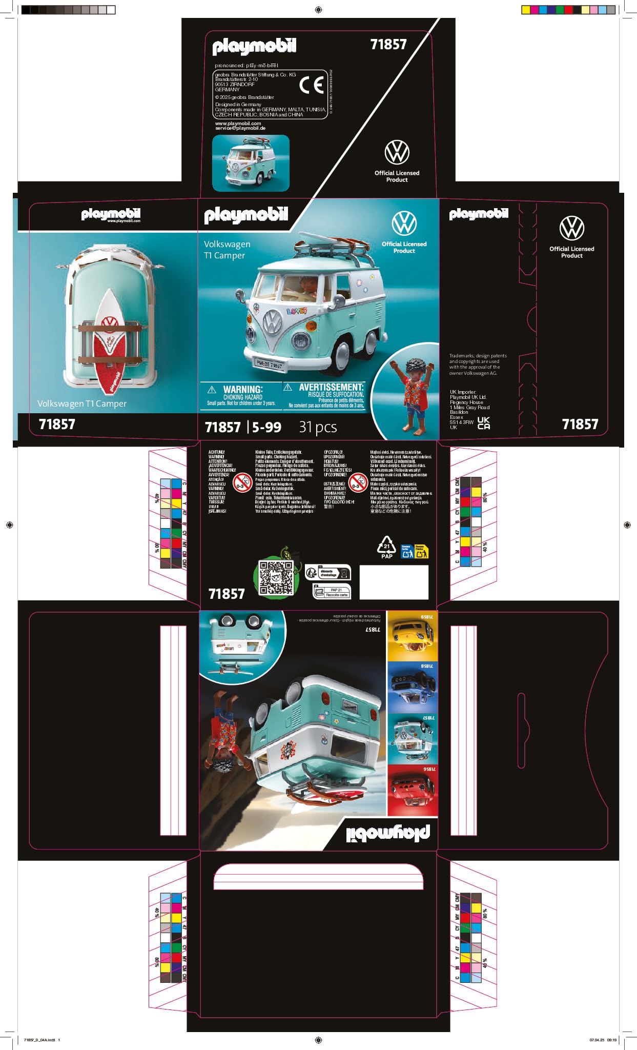 PLAYMOBIL | Collector Cars | Volkswagen T1 Camper | Modellauto für Erwachsene & Kinder | Mit Stickern zum Personalisieren Auto-Fans | Detailgetreues Design | 71857 7