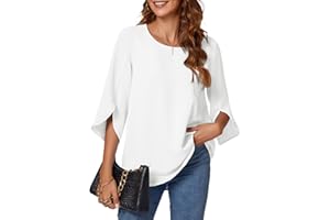 KUOTAI Womens Summer Tops Dressy Casual Shirts 3/4 Sleeve Work Blouse Business Casual Shirts