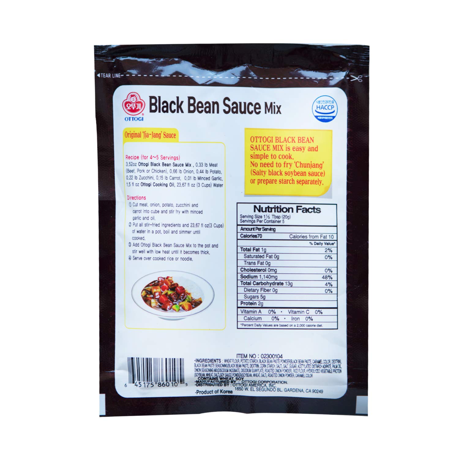 Amazon Com Ottogi Black Bean Sauce Mix Jjajang Powder 3 52 Oz 10 Pack Combo Grocery Gourmet Food