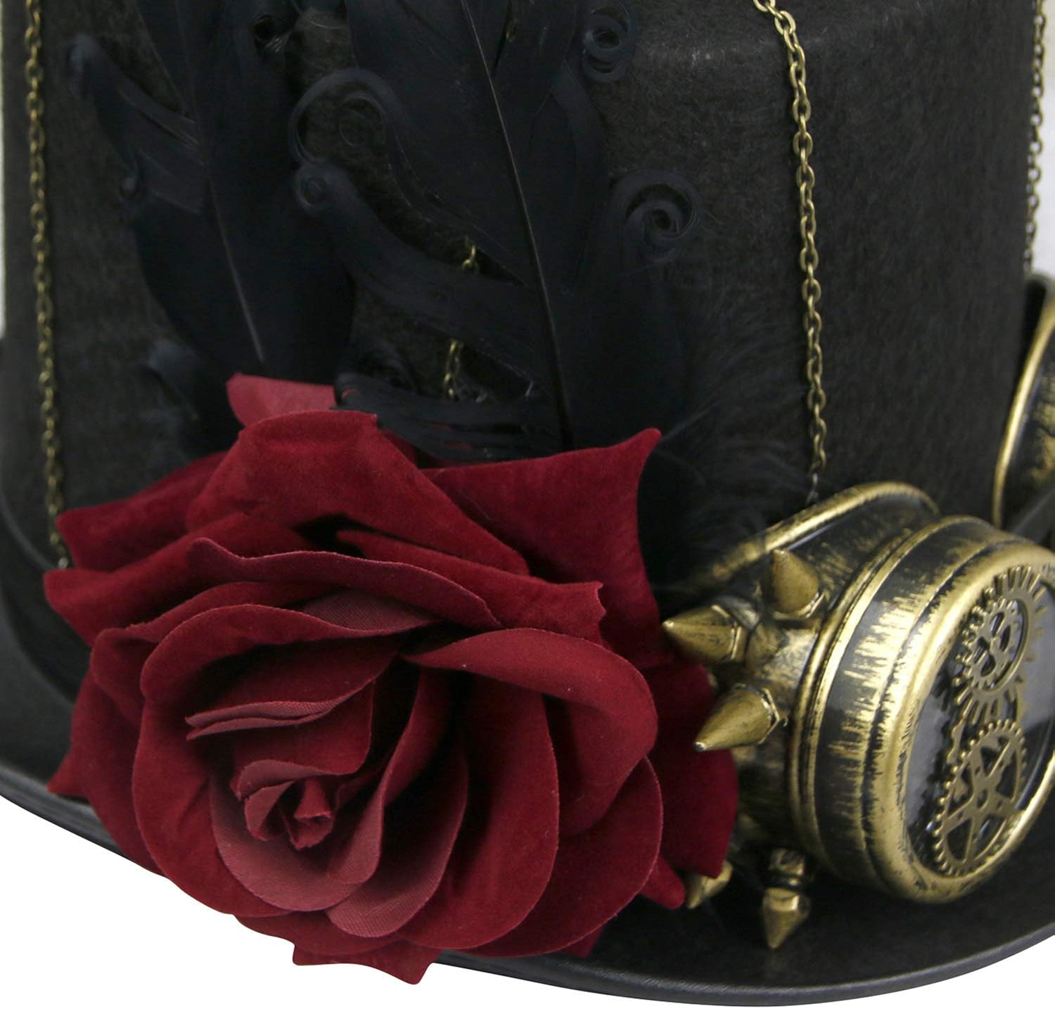 Charmian Unisex Steampunk Top Hat Goggles Gears Chain Deluxe Costume Accessory: Clothing
