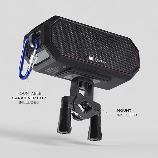 ALTEC LANSING MAGNETIC BLUETOOTH SPEAKER HYDRAJOLT 2.0, WATERPROOF IP67, 12W OUTPUT POWER, 16H BATTERY, MULTICOLOR LED, 100FT WIRELESS RANGE, VOICE ASSISTANT, USB-C QUICK CHARGE