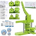 MK.Bear Button Maker Machine Multiple Sizes, DIY Pin Maker Button Press Machine 1.25+2.25+3 Inch, Removable Button-Model Button Maker Kit with 300 Pcs 32mm+58mm+75mm Button Supplies&Circle Cutter