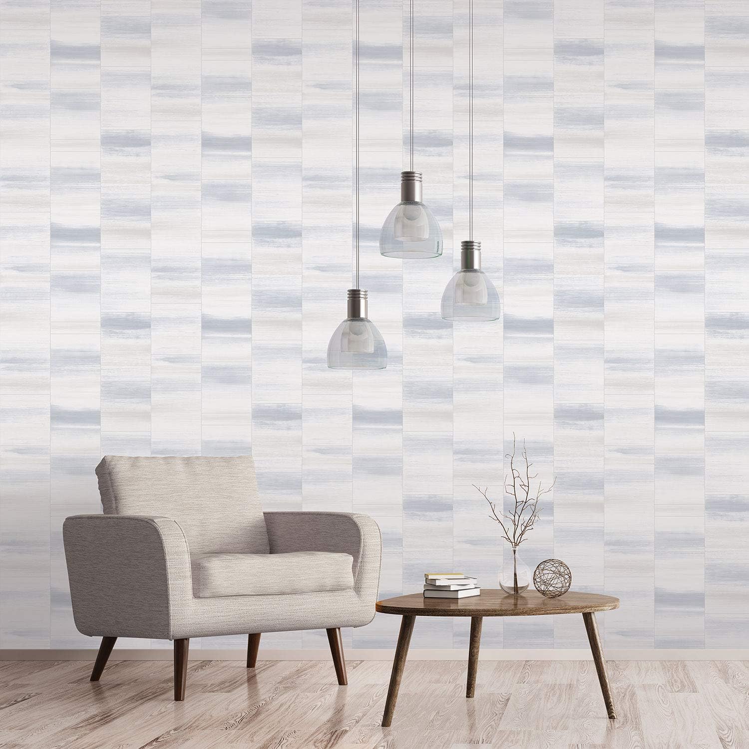 Galerie G67739 Special FX Metallic Tile Design Wallpaper, Blue/Taupe, 10m x 53cm, Blue/ Taupe - Image 3
