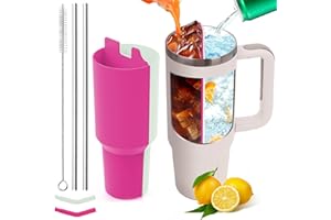 RONAME Stanley Cup 2-in-1 Drink Separator Silicone Liner, Compatible with Stanley Cup 40 oz, Stanley Accessory, Reusable Liner for Party, Leisure, Outdoor, Office (Purple/Green)