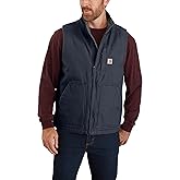 Carhartt Men's Loose Fit Washed Duck Sherpa-Lined Mock-Neck Vest