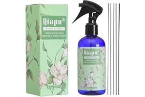 QIAPU Natural Bedroom Linen Spray | Gardenia & Jasmine Scented Room Mist with Plant Extracts for Sheets, Pillows & Curtains – 9oz