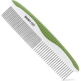 Dog Comb for Removes Tangles and Knots - Cat Comb for Removing Matted Fur - Grooming Tool with Stainless Steel Teeth and Ergo