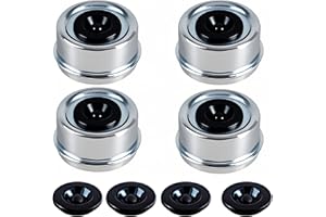 KPALAG 4 Pcs 2.44’’ Trailer Wheel Hub Cups Axle Grease Covers Trailer Wheel Bearing Dust Caps (Extra 4 Rubber Plugs) Compatible with Dexter EZ Lube Axle 5200 to 6000 lbs Axle