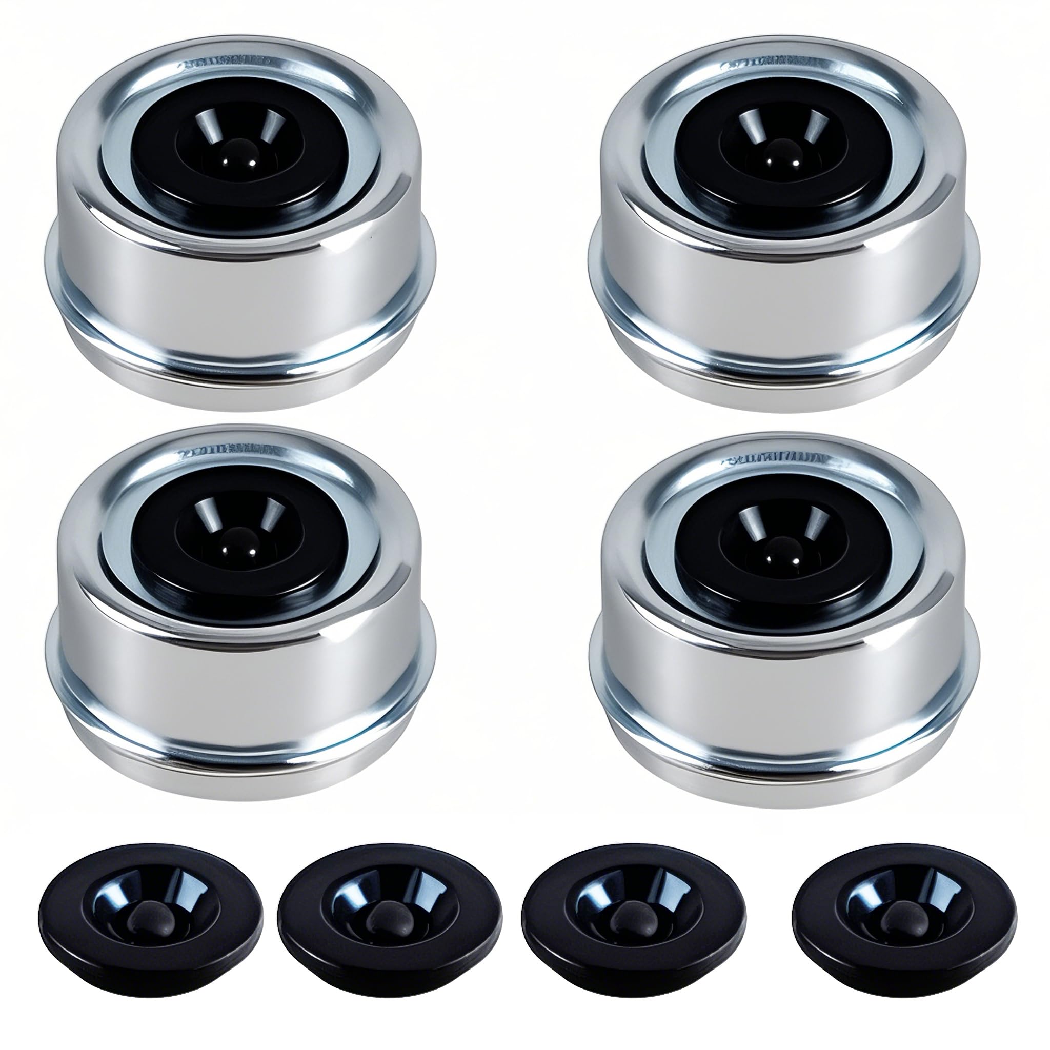 Photo 1 of KPALAG 4 Pcs 2.44’’ Trailer Wheel Hub Cups Axle Grease Covers Trailer Wheel Bearing Dust Caps (Extra 4 Rubber Plugs) Compatible with Dexter EZ Lube Axle 5200 to 6000 lbs Axle