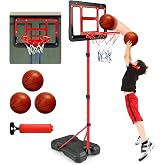 Kids Basketball Hoop, Adjustable Height Indoor Toddler Basketball Hoop | Outdoor Mini Basketball Hoop Adjustable Height 3.5FT-6.2FT, Basketball Goal Sport Toy Gifts for Boys Girls 3 4 5 6 7 8 Years