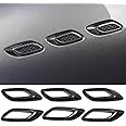 YOCTM Fit for Maserati Levante 2016 2017 2018 2019 2020 2021 Black ABS Carbon Fiber Look Side Air Vent Fender Cover Trim Car Accessories (6PCS/ Pack)
